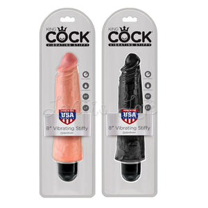 King Cock Vibrating Stiffy 8 Inch Black Or Flesh Vibrators - King Cock Vibrators King Cock 