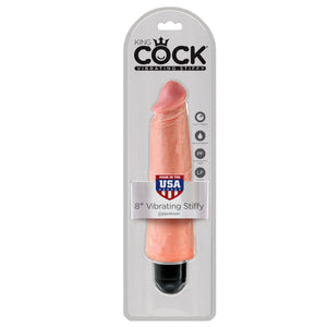 King Cock Vibrating Stiffy 8 Inch Black Or Flesh Vibrators - King Cock Vibrators King Cock Flesh 