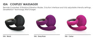 Lelo Insignia Ida Remote Control Couple Massager Deep Rose or Black Award-Winning & Famous - Lelo Lelo 