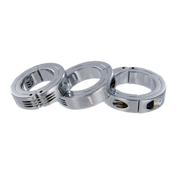 Locking Hinged Cock Ring Chrome Plated Brass