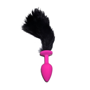 Luna Love Tails Pink Plug With Short Black Tail Anal - Tail & Jewelled Butt Plugs Love Tails 