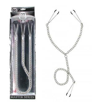 Master Series Anais Y-Style Nipple To Clit Vice Tweezer Clamps Nipple Toys - Nipple Clamps Master Series 
