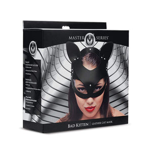 Master Series Bad Kitten Leather Cat Mask Bondage - Blindfolds & Masks Master Series 