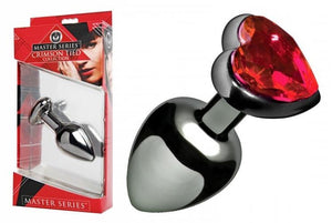 Master Series Crimson Tied Scarlet Heart Jewel Anal Plug Anal - Premium Luxury Anal Toys Master Series 