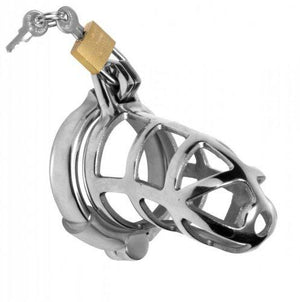 Master Series Detained Stainless Steel Chastity Cage For Him - Chastity Devices Master Series 