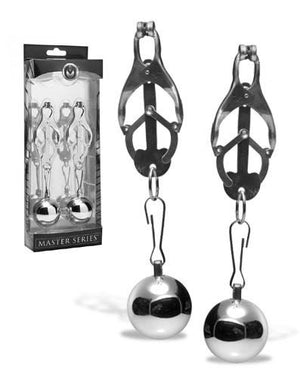 Master Series Deviant Monarch Weighted Nipple Clamps Nipple Toys - Nipple Clamps Master Series 