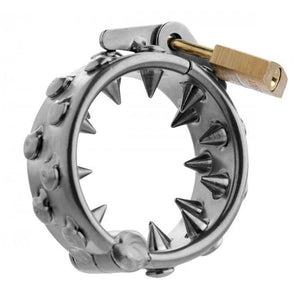 Master Series Impaler Locking CBT Ring with Spikes 1.6 Inch For Him - Cock & Ball Torture Master Series 