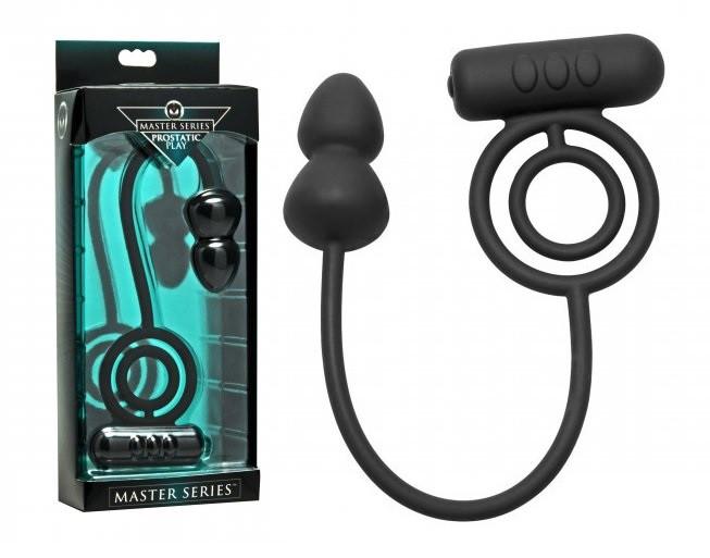 Master Series Prostatic Play Voyager 2 Vibrating Cock Ring and Anal Stimulator 90 G