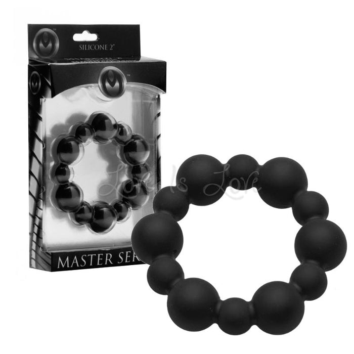 Master Series Shadow Silicone Beaded Cock Ring 2 Inch