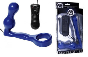 Master Series The Spire Quattro Vibrating Cock Ring With Anal Plug For Him - Cock Ring & Anal Plug Master Series 