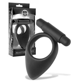 Master Series Vibro Silicone Vibrating Cock Ring With Taint Teaser For Him - Vibe Cock Rings Master Series 