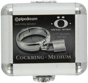 Metal Worx Locking Cockring - Medium or Large Cock Rings - Metal Cock Rings Metal Worx Medium (1.75"/45mm) 