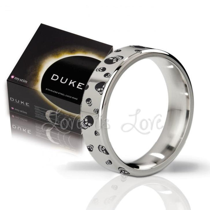 Mystim His Ringness The Duke Stainless Steel Cock Ring Polished and Engraved