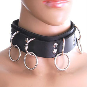 Neck Collar With 5 Rings Bondage - Collars & Leash XRLLC 