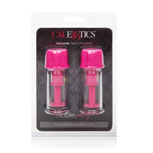 Nipple Play Vacuum Twist Suckers Black or Pink (Newly Replenished) Nipple Toys - Nipple Suckers Calexotics 