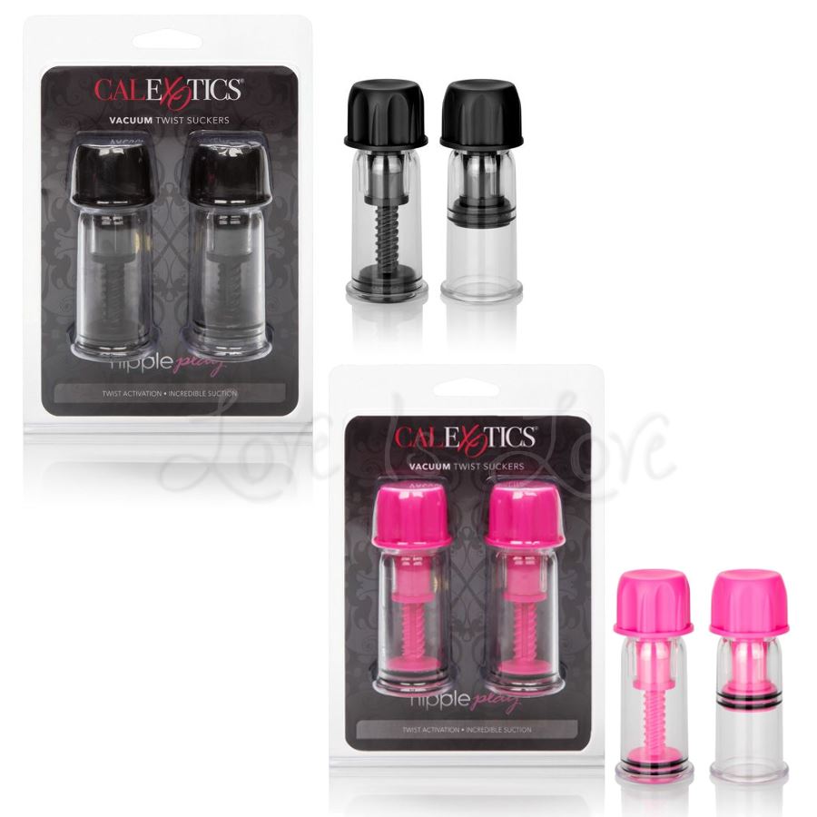Nipple Play Vacuum Twist Suckers Black or Pink Love is Love Nipple Play Vacuum Twist Suckers Black or Pink Love is Love