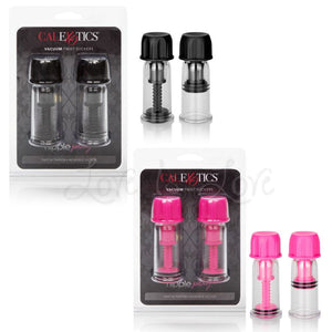 Nipple Play Vacuum Twist Suckers Black or Pink (Newly Replenished) Nipple Toys - Nipple Suckers Calexotics 