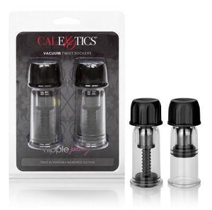 Nipple Play Vacuum Twist Suckers Black or Pink (Newly Replenished) Nipple Toys - Nipple Suckers Calexotics Black 
