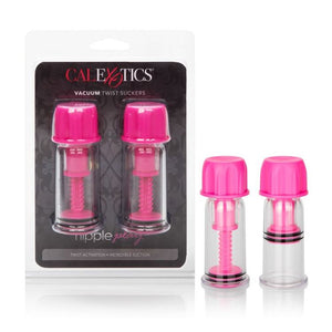 Nipple Play Vacuum Twist Suckers Black or Pink (Newly Replenished) Nipple Toys - Nipple Suckers Calexotics Pink 