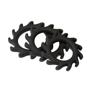 NMC Enhance Ornament Silicone Stretchy Cock Ring Set Grey Cock Rings - Cock Ring Sets NPG 