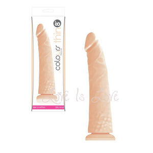 NS Novelties Colours Pleasures Silicone Thin 8 Inch Dildo White (Newly Replenished) Dildos - Suction Cup Dildos NS Novelties 
