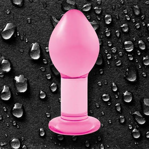 NS Novelties Crystal Premium Glass Pink 4 Inch Large Anal - Anal Glass Toys NS novelties 