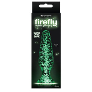 NS Novelties Firefly Glass Tapered Plug Clear Glow In The Dark Anal - Anal Glass Toys NS Novelties 