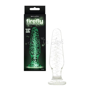 NS Novelties Firefly Glass Tapered Plug Clear Glow In The Dark Anal - Anal Glass Toys NS Novelties 