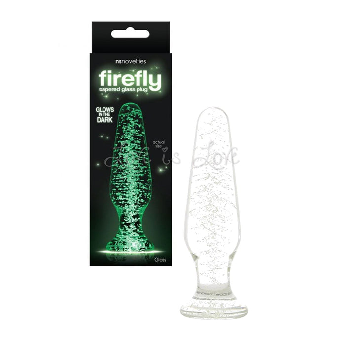 NS Novelties Firefly Glass Tapered Plug Clear Glow In The Dark
