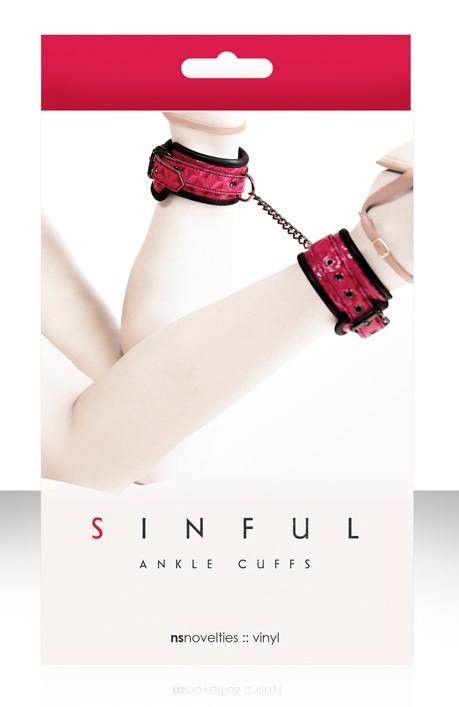 NS Novelties Sinful Ankle Cuffs Black or Pink