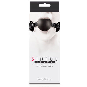 NS Novelties Sinful Ball Gag Black Bondage - Ball & Bit Gags NS Novelties 