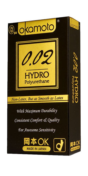 Okamoto 0.02 Hydro Polyurethane Condom 3s or 8s Enhancers & Essentials - Condoms Okamoto 8pcs 
