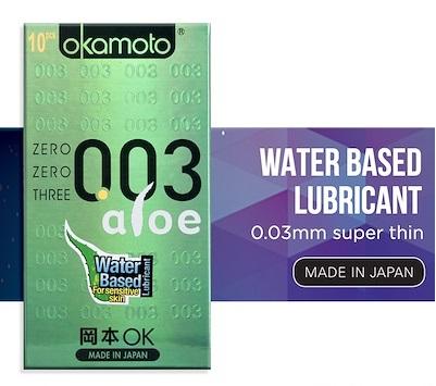 Okamoto 0.03 Aloe Water-Based Lubricant Condom (For Sensitive Skin)