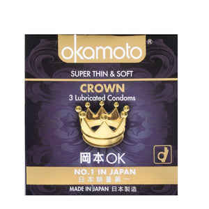 Okamoto Crown Condoms Pack of 3s or 12s Enhancers & Essentials - Condoms Okamoto Pack of 3s 