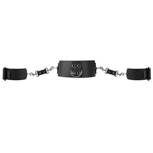 Ouch Collar with Cuffs with Metal Fasteners Black Bondage - Shots Ouch! Bondage Shots Ouch! 