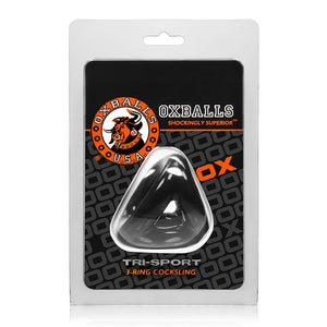 Oxballs Atomic Jock Tri-Sport 3-Ring Sling Black or Steel AJ-1076 Cock Rings - Oxballs C&B Toys Oxballs 