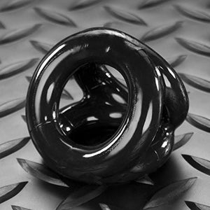 Oxballs Atomic Jock Tri-Sport 3-Ring Sling Black or Steel AJ-1076 Cock Rings - Oxballs C&B Toys Oxballs Black 