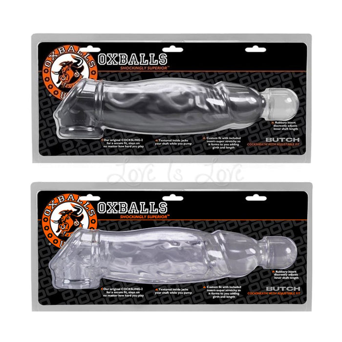 Oxballs Butch Veiny Cocksheath With Ajustable Fit Clear or Steel