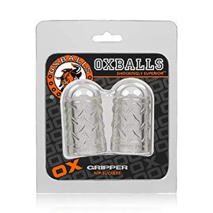 Oxballs Gripper Nipple Suckers by Atomic Jock AJ-1073 Black & Clear Nipple Toys - Nipple Suckers Oxballs 