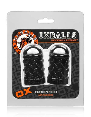 Oxballs Gripper Nipple Suckers by Atomic Jock AJ-1073 Black & Clear Nipple Toys - Nipple Suckers Oxballs 