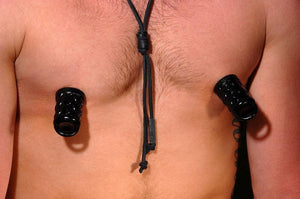 Oxballs Gripper Nipple Suckers by Atomic Jock AJ-1073 Black & Clear Nipple Toys - Nipple Suckers Oxballs 