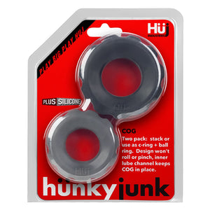 Oxballs Hunkyjunk Cog 2-Size 2-Pack C-Rings Tar/Stone Cock Rings - Oxballs C&B Toys Oxballs 