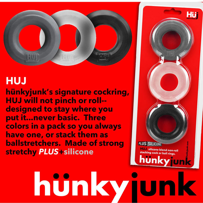 Oxballs Hunkyjunk Huj3 Plus Silicone C-Ring 3-Pack