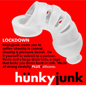 Oxballs Hunkyjunk LOCKDOWN Cage Chastity Ice For Him - Chastity Devices Oxballs 