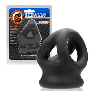 Oxballs Tri-Squeeze Ballstretching Sling Black (Popular Oxballs Tri-Sling) Cock Rings - Oxballs C&B Toys Oxballs 