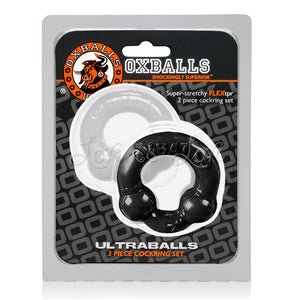 Oxballs Ultraballs 2-Piece Cock Ring Set OX-1417 (Newly Replenished) Cock Rings - Oxballs C&B Toys Oxballs Black and Clear 