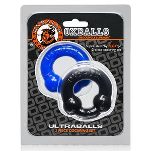 Oxballs Ultraballs 2-Piece Cock Ring Set OX-1417 (Newly Replenished) Cock Rings - Oxballs C&B Toys Oxballs Black and Police Blue 