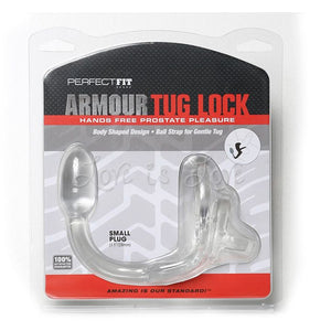 Perfect Fit Armour Tug Lock Small Plug 1.1 Inch 28 mm Clear Cock Rings - Cock Ring & Anal Plug Perfect Fit 