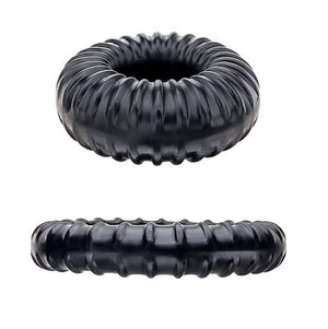 Perfect Fit Ribbed Ring Cock Ring Black or Clear For Him - Cock Rings Perfect Fit Black 