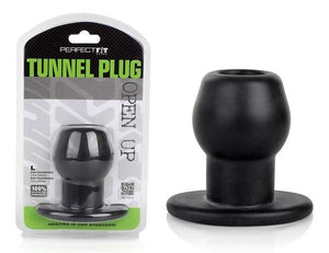 Perfect Fit Tunnel Plug in Clear Or Back Anal - Exotic & Unique Butt Plugs Perfect Fit Large Black 